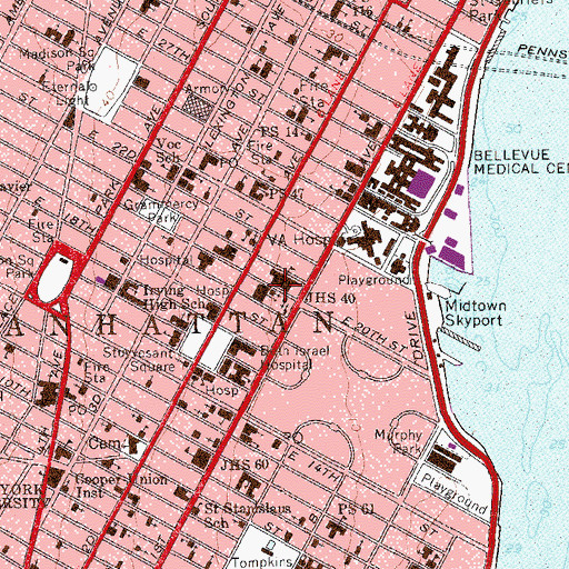 Topographic Map of Gashouse District, NY