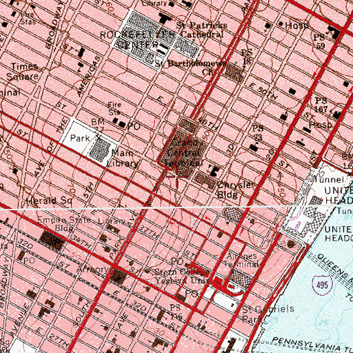 Topographic Map of Grand Union Hotel (historical), NY