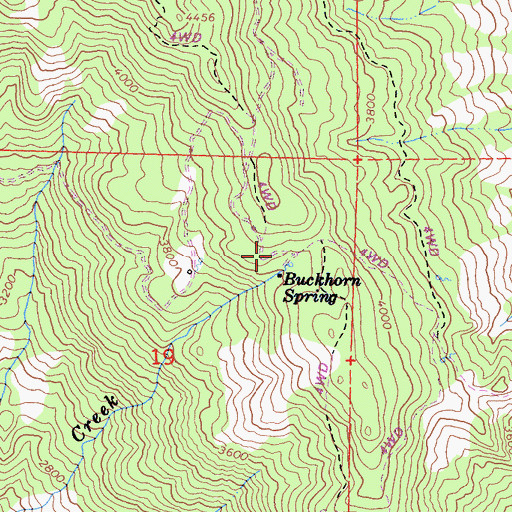 Topographic Map of Buckhorn Spring, CA