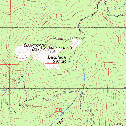Topographic Map of Buckhorn Spring, CA