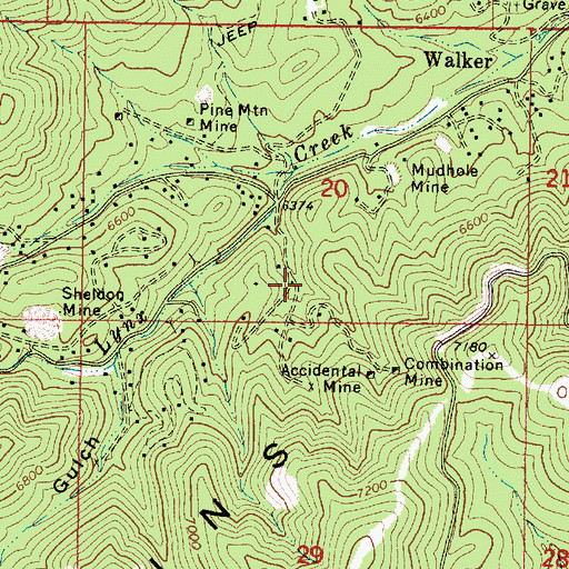 Topographic Map of Hidden Treasure - Golden Fleece Mine, AZ