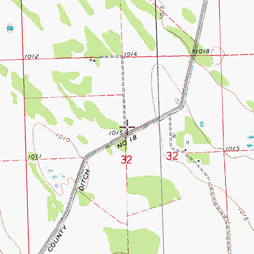 Topographic Map of Hewett Family Cemetery, MN