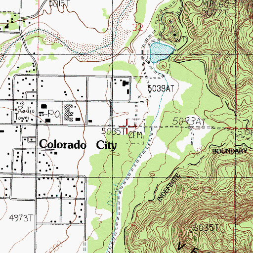 Topographic Map of Isaac Carling Memorial Park, AZ