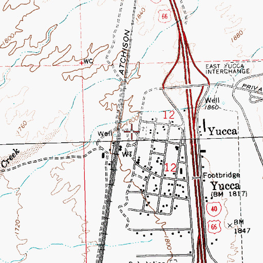 Topographic Map of Yucca Cemetery, AZ