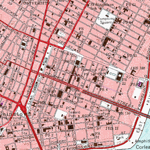 Topographic Map of Golden Rule Theatre (historical), NY