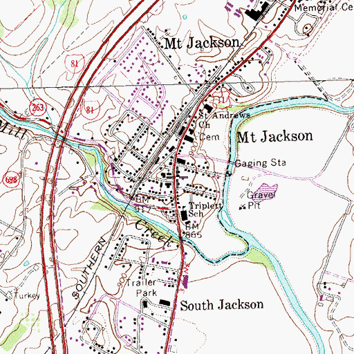 Topographic Map of Mount Calvary Lutheran Church, VA