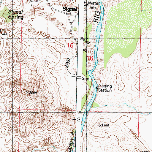 Topographic Map of Signal Area Cemetery, AZ