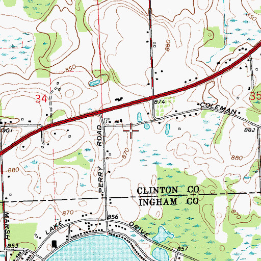 Topographic Map of Spirit of Christ Church, MI