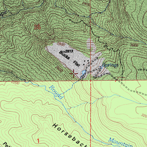 Topographic Map of Bucks Flat, CA