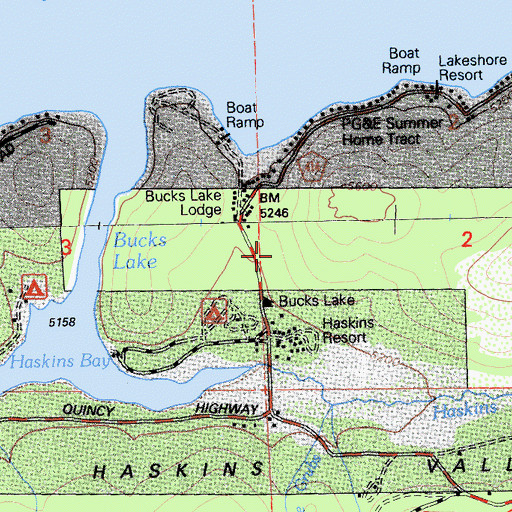 Topographic Map of Bucks Lake Guard Station, CA