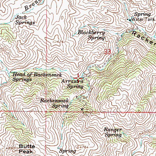 Topographic Map of Arrastra Spring, AZ