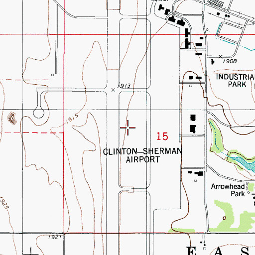 Topographic Map of Naval Air Station Clinton (historical), OK