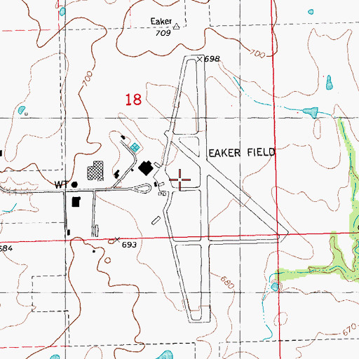 Topographic Map of Naval Auxiliary Air Facility Durant (historical), OK