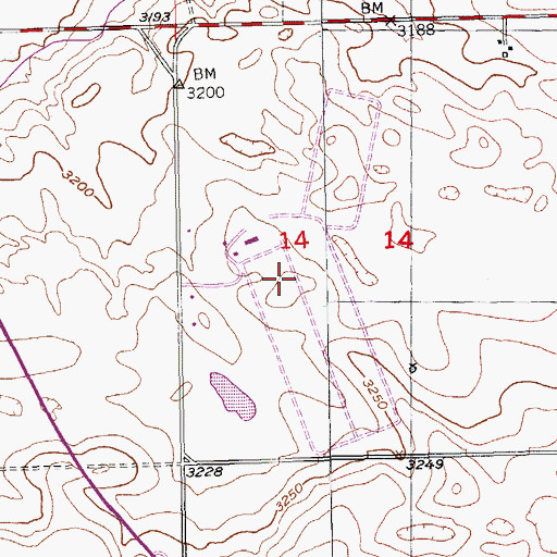 Topographic Map of Fall River Feedyard, SD