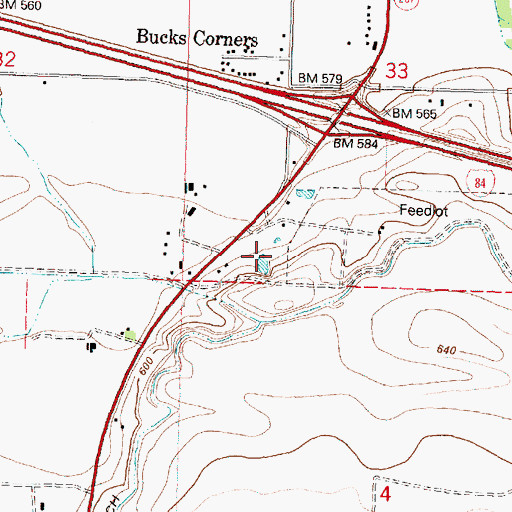 Topographic Map of Top Cut Feedlot, OR