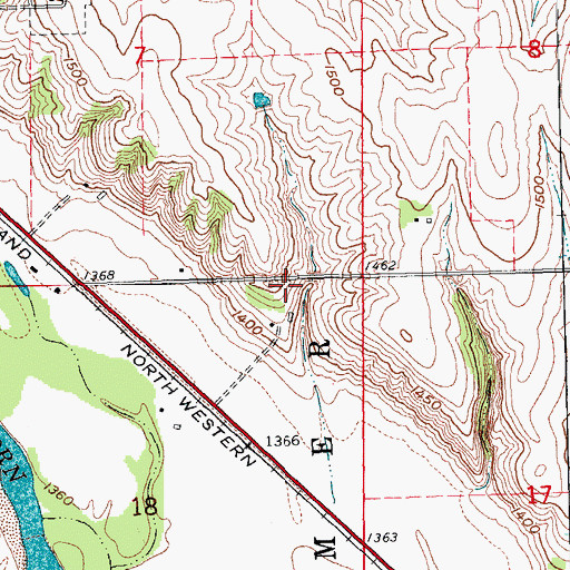 Topographic Map of Wisner Feedlots, NE