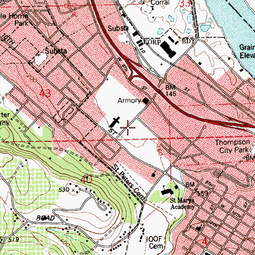 Topographic Map of Mid - Columbia Fire and Rescue, OR