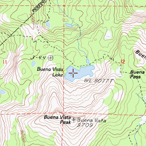 Topographic Map of Buena Vista Lake, CA