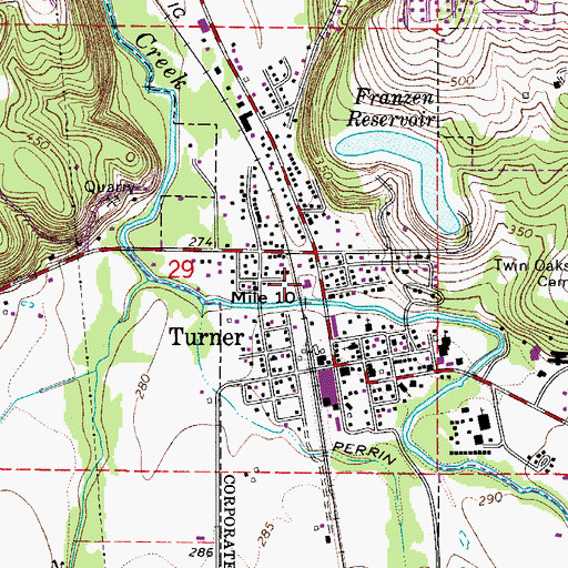 Topographic Map of Turner Fire Department, OR
