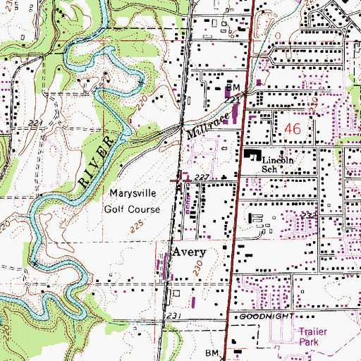 Topographic Map of Corvallis Fire Department Station 4, OR