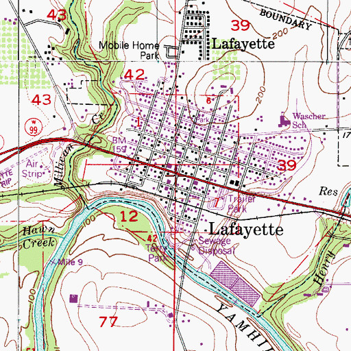Topographic Map of Lafayette Fire Department, OR