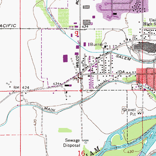 Topographic Map of Stayton Rural Fire Protection District Stayton Station, OR
