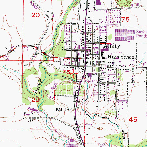 Topographic Map of Amity Fire District, OR