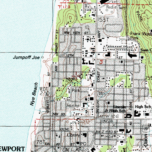 Topographic Map of Newport Fire Department Station 1, OR