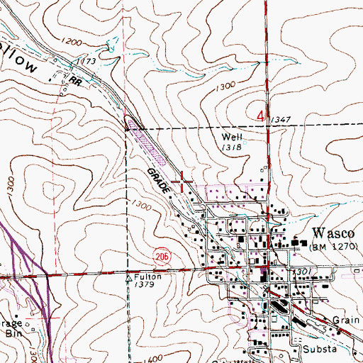 Topographic Map of North Sherman County Rural Fire Protection District, OR