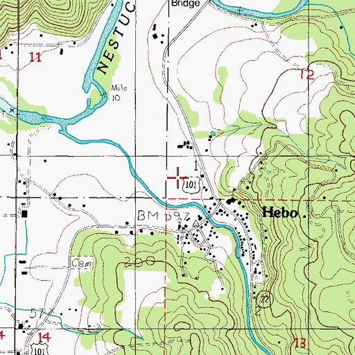 Topographic Map of Nestucca Rural Fire Protection District Station 81 Headquarters, OR