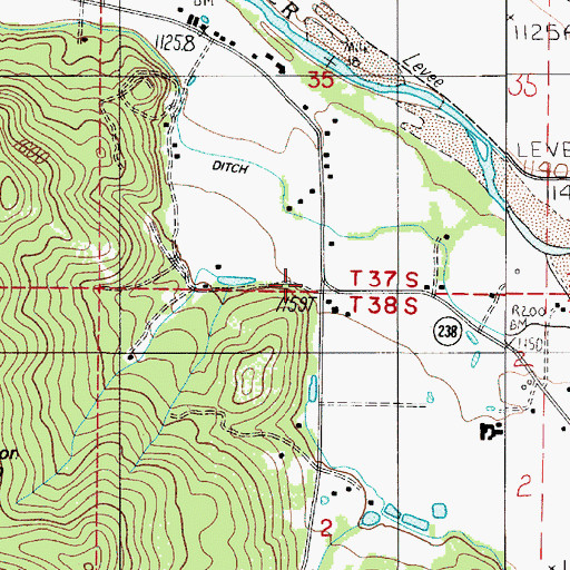 Topographic Map of Applegate Valley Rural Fire Protection District 9 Station 4, OR