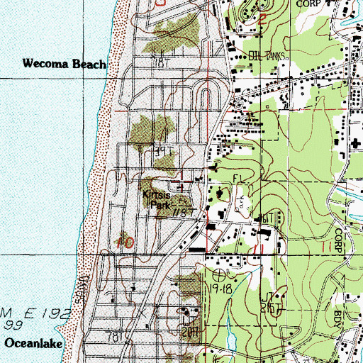 Topographic Map of North Lincoln Fire and Rescue District 1 Station 1400 Lincoln City North, OR