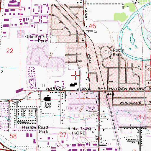 Topographic Map of Springfield Fire Department Station 5, OR