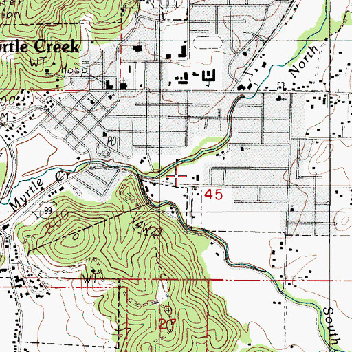 Topographic Map of Douglas County Fire District 2 Station 8, OR