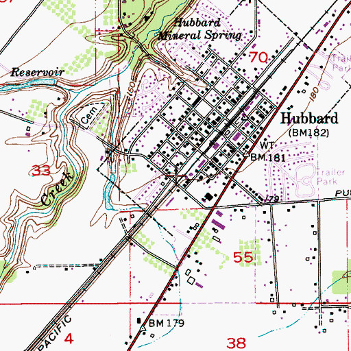 Topographic Map of Hubbard Rural Fire Protection District, OR