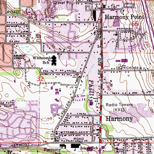 Topographic Map of Clackamas Fire District Number 1 Station 1 Town Center, OR