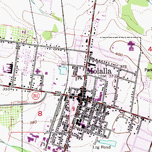 Topographic Map of Molalla Rural Fire Protection District Number 73 Station 85, OR