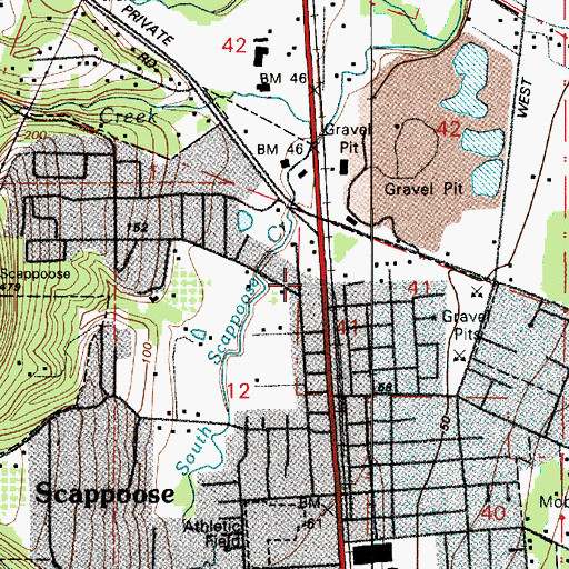 Topographic Map of Scappoose Rural Fire Protection District, OR