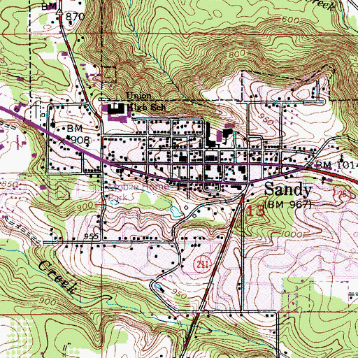 Topographic Map of Sandy Rural Fire Protection District Number 72 Main Station, OR