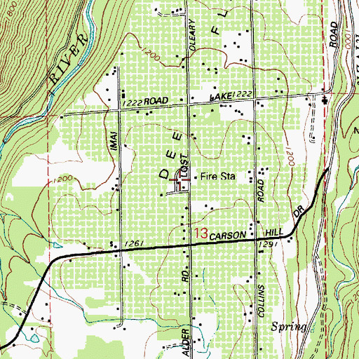 Topographic Map of Dee Rural Fire Protection District, OR