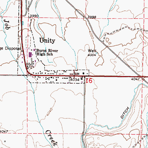 Topographic Map of Unity Volunteer Fire Department, OR