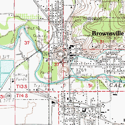 Topographic Map of Brownsville Rural Fire District 61, OR