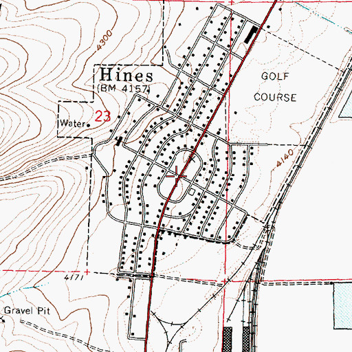 Topographic Map of Hines Fire Department, OR