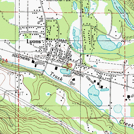 Topographic Map of Lyons Rural Fire Protection District Station 1, OR