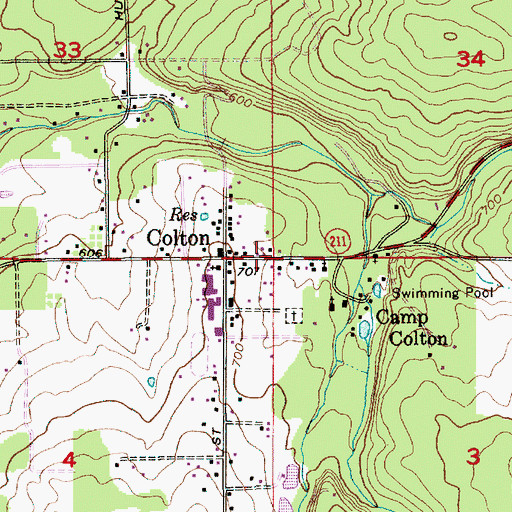 Topographic Map of Colton Rural Fire Protection District Number 70 Main Station, OR