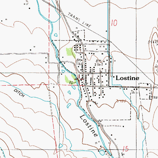 Topographic Map of Lostine Volunteer Fire Department, OR