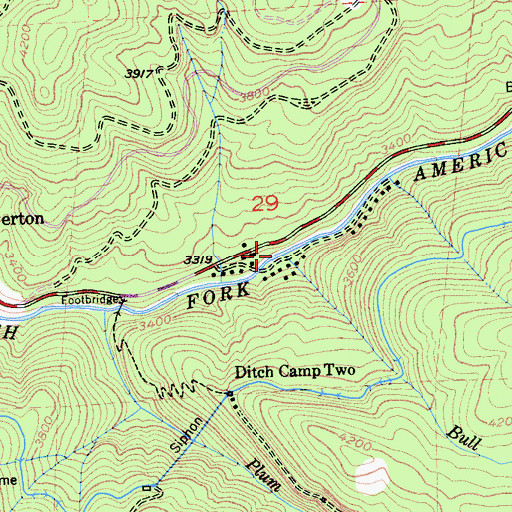 Topographic Map of Bull Creek, CA