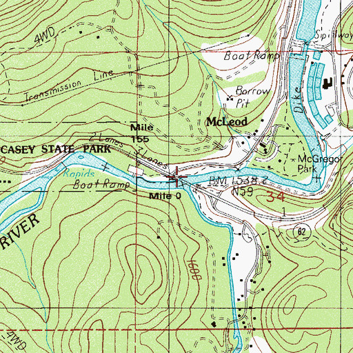 Topographic Map of Jackson County Fire District 4 Trail Station, OR