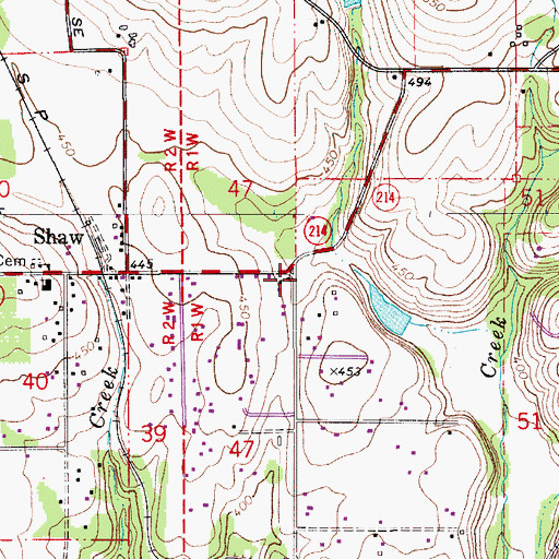 Topographic Map of Aumsville Rural Fire Protection District Substation 670, OR