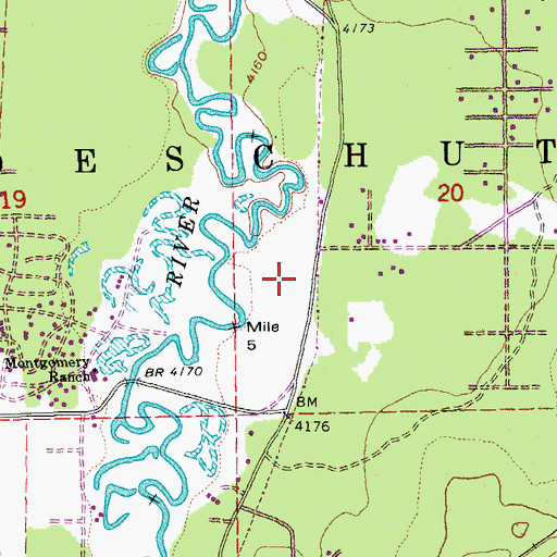 Topographic Map of La Pine Fire Department Station 102, OR